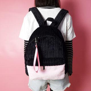 Tweed Panel Zip Backpack