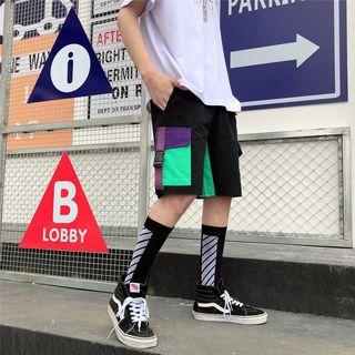 Couple Matching Contrast Pocket Cargo Shorts