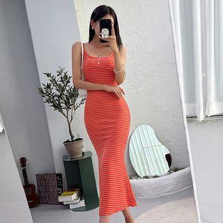 Sleeveless Stripe Maxi Mermaid Dress