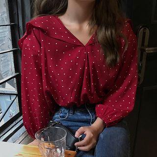 Dotted Collared Blouse