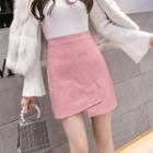 Asymmetric Faux Leather Mini Skirt