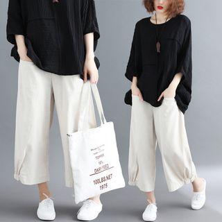 Wide Leg Pants / 3/4-sleeve Top