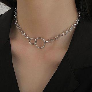 Interlocking Hoop Alloy Choker 1 Pc - Silver - One Size