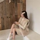Plain Sleeveless Vest / Plain Crewneck Long-sleeve Dress
