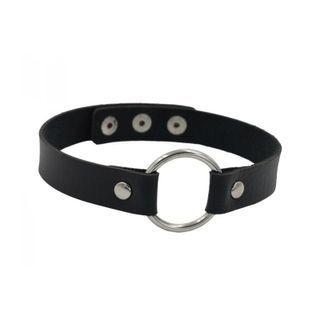 Faux Leather Hoop Choker