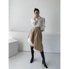 Asymmetric-hem Shirtdress With Wrap Skirt