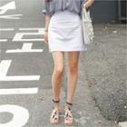 Inset Shorts Linen A-line Miniskirt