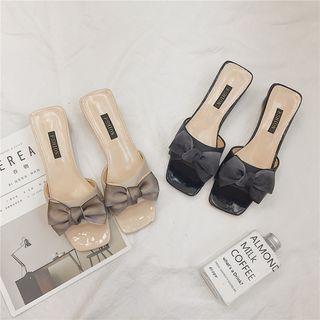 Bow Slide Low-heel Sandals