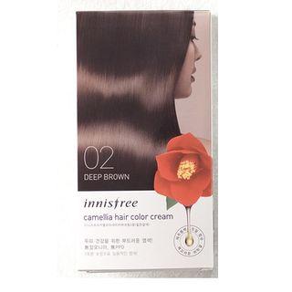 Innisfree - Camellia Hair Color Cream (#02 Dark Brown): Hairdye 20g X 3 + Oxidizer 20g X 3, Hair Pack 8ml