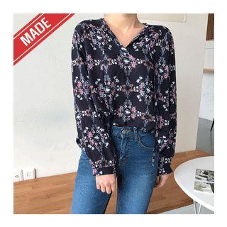 Tie-neck Floral Top