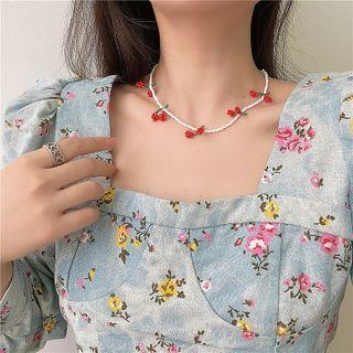 Cherry Necklace White - One Size