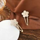 Flower Alloy Hair Clip Silver & Light Gold - One Size