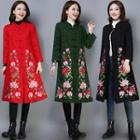 3/4-sleeve Embroidered Coat