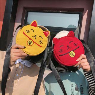 Fortune Cat Nylon Crossbody Bag