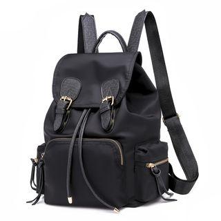 Set: Printed Nylon Backpack + Wristlet