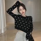 Square Dot Cropped Sweater