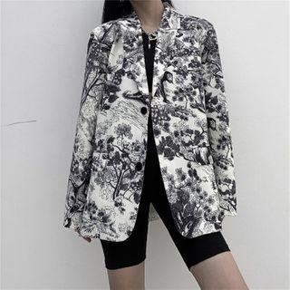 Single Breast Print Blazer