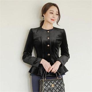 Round-neck Peplum Jacket