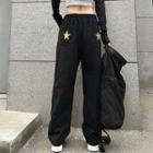 Star Embroidered Drawstring Sweatpants