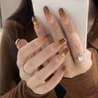 Rose Gradient Pointed Faux Nail Tips Z-189 - Rose - Coffee - One Size