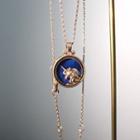 Unicorn Pendant Necklace Gold & Blue - One Size