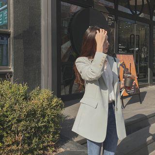 Single-breasted Pastel Blazer Mint Green - One Size