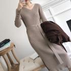 Maxi Sheath Rib Knit Dress