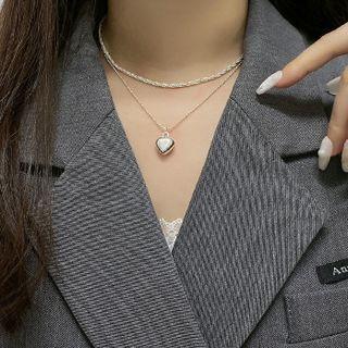 Heart Pendant Necklace / Plain Chain Necklace