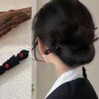 Bead Wooden Hair Stick 2738a - Black & Red - One Size