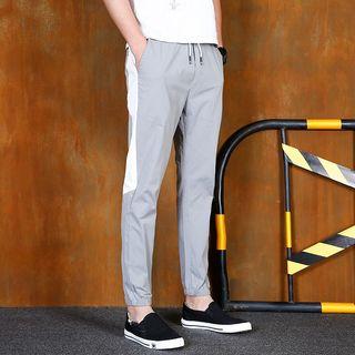 Drawstring Color Panel Jogger Pants
