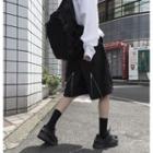 Zip-back Side Pocket Wide-leg Shorts