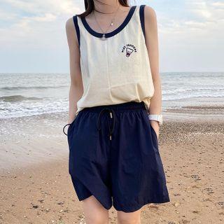 Embroidered Tank Top / Shorts