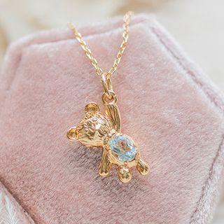 Rhinestone Bear Pendant / Necklace / Set