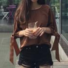 Ribbon Detail 3/4-sleeve T-shirt