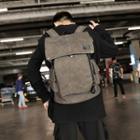 Faux Leather Backpack Gray - One Size