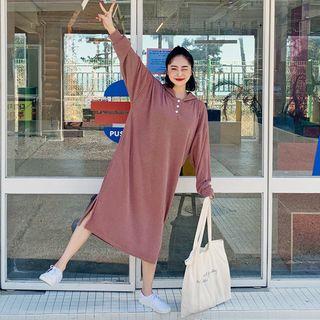 Hooded Knitted Boxy-fit Dress