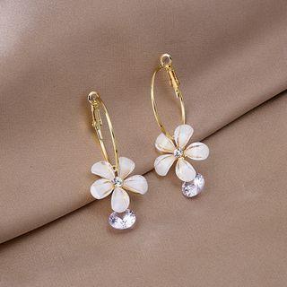 Rhinestone Acrylic Flower Dangle Earring E3219 - As Shown In Figure - One Size