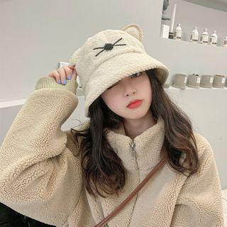 Cat Ear Wool Bucket Hat