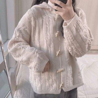 Toggle Cardigan Off-white - One Size