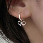 Ribbon Drop Earring 1 Pair - Ear Buckle Earring - Silver - One Size