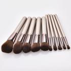 Set Of 10: Makeup Brush T-10-152 - Silver - One Size