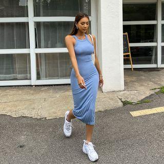 Sleeveless Long Bodycon Dress