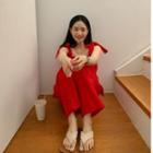 Tie-shoulder Band-waist Jumpsuit