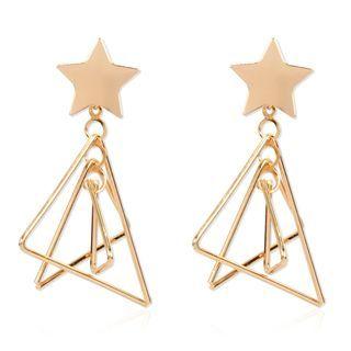 Hollow Triangle Drop Earring 1 Pair - Gold - One Size