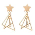 Hollow Triangle Drop Earring 1 Pair - Gold - One Size
