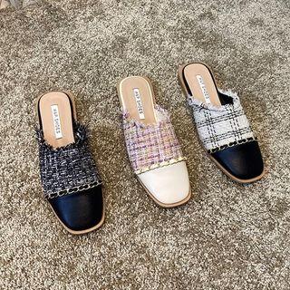 Tweed Panel Mules