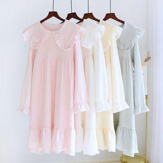 Long-sleeve Peter Pan Collar Sleep Dress
