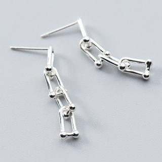 925 Sterling Silver Chain Dangle Earring 1 Pair - Silver - One Size