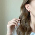 Carrot Alloy Earring 1 Pair - Ear Studs - Orange & Dark Green - One Size