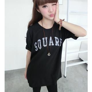 Short-sleeve Oversized Lettering T-shirt